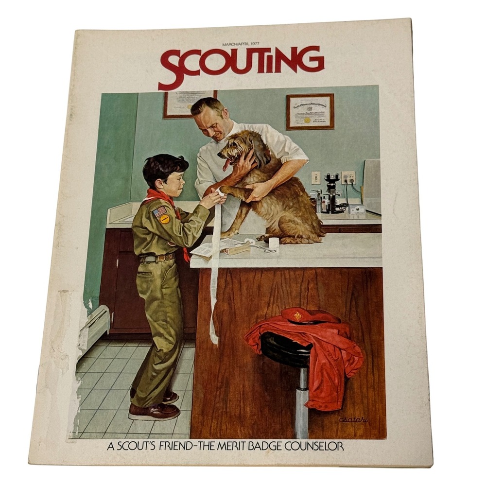 Vintage Scouting Magazine March April 1977 Boy Scouts BSA Joseph Csatari Cover *
